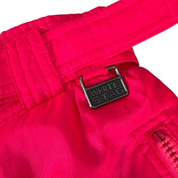 VTG White Stag Ski Pants 6 Hot Pink Neon Overall Nylon Stirrup Retro 80s 90s - Picture 3 of 8